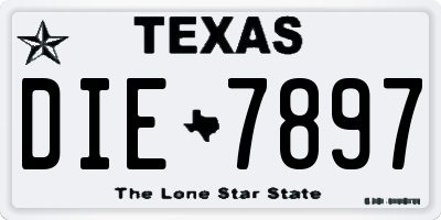 TX license plate DIE7897