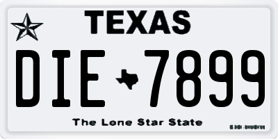 TX license plate DIE7899