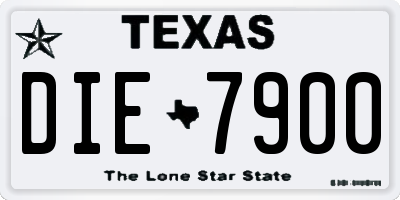TX license plate DIE7900