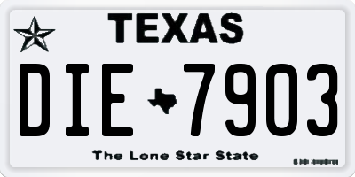 TX license plate DIE7903