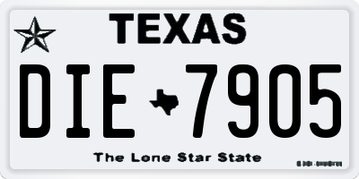 TX license plate DIE7905