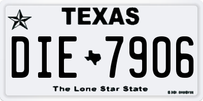 TX license plate DIE7906