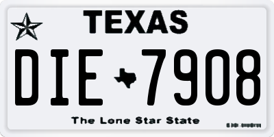 TX license plate DIE7908