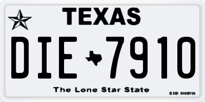 TX license plate DIE7910