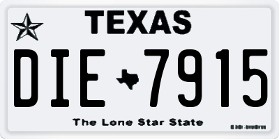 TX license plate DIE7915