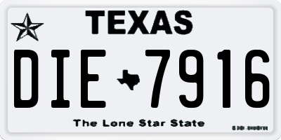 TX license plate DIE7916