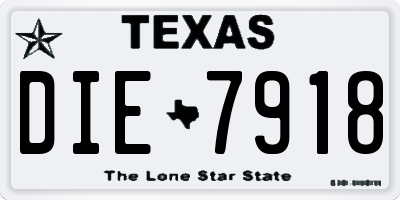 TX license plate DIE7918