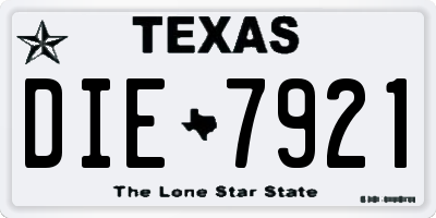 TX license plate DIE7921