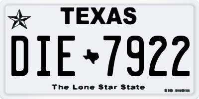 TX license plate DIE7922