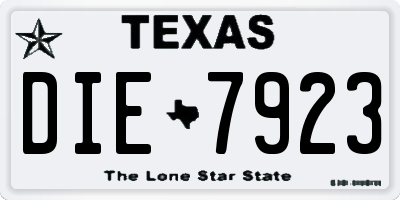 TX license plate DIE7923