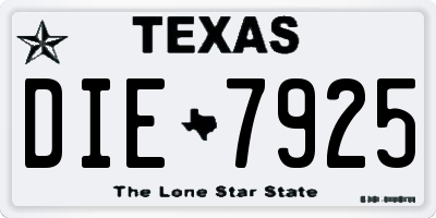 TX license plate DIE7925