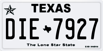 TX license plate DIE7927