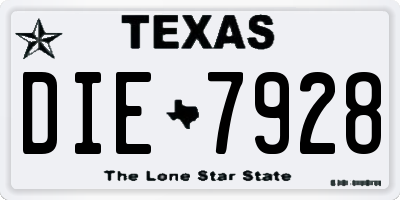 TX license plate DIE7928
