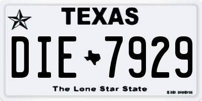 TX license plate DIE7929