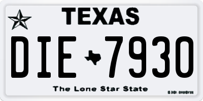 TX license plate DIE7930