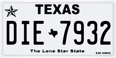 TX license plate DIE7932