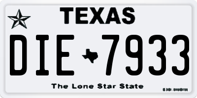 TX license plate DIE7933