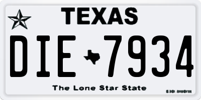 TX license plate DIE7934