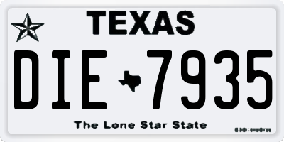 TX license plate DIE7935