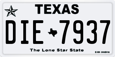 TX license plate DIE7937