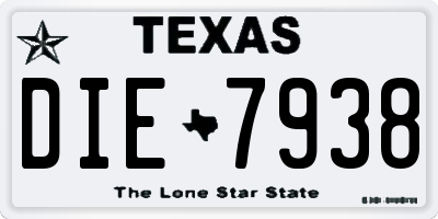 TX license plate DIE7938