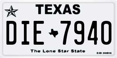 TX license plate DIE7940