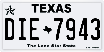 TX license plate DIE7943