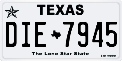 TX license plate DIE7945