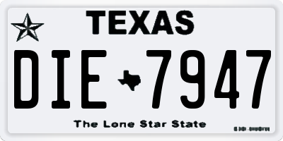 TX license plate DIE7947