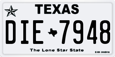 TX license plate DIE7948