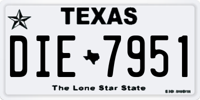 TX license plate DIE7951