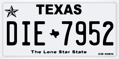TX license plate DIE7952