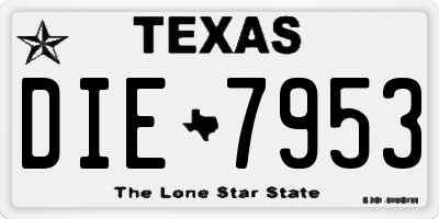 TX license plate DIE7953