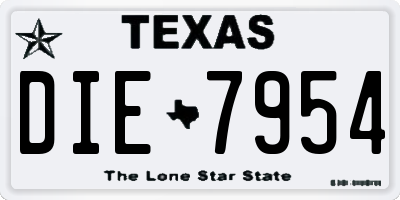 TX license plate DIE7954