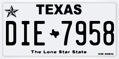 TX license plate DIE7958