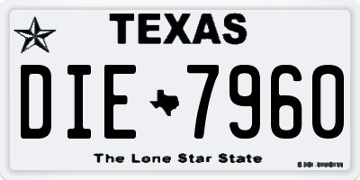 TX license plate DIE7960