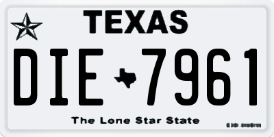 TX license plate DIE7961
