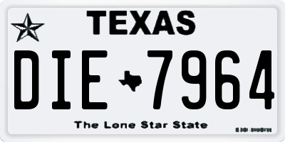 TX license plate DIE7964