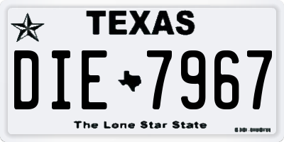 TX license plate DIE7967