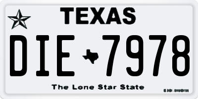TX license plate DIE7978