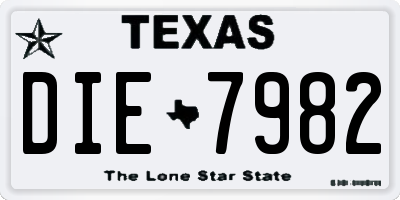 TX license plate DIE7982