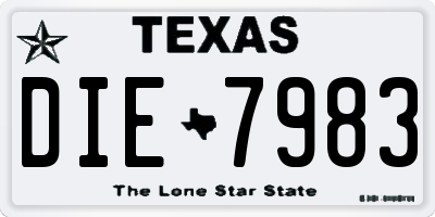 TX license plate DIE7983