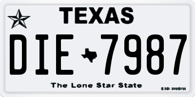 TX license plate DIE7987