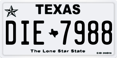 TX license plate DIE7988