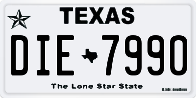 TX license plate DIE7990