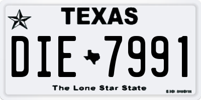 TX license plate DIE7991