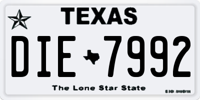 TX license plate DIE7992