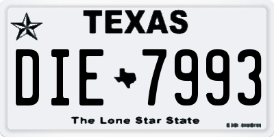 TX license plate DIE7993