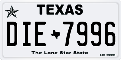 TX license plate DIE7996