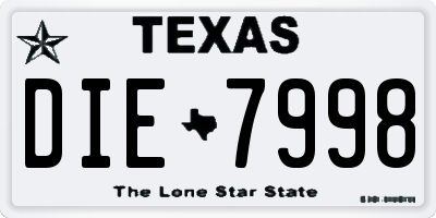 TX license plate DIE7998